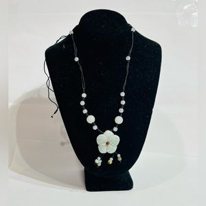 Burmese jade flower necklace